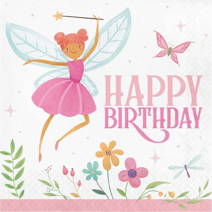 Prinsessen Servetten Happy Birthday 16cm 16st van Creative Converting koop je bij Partywinkel