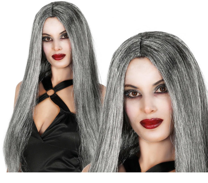 Pruik Lang Haar Grijs van Fiestas Guirca koop je bij Partywinkel