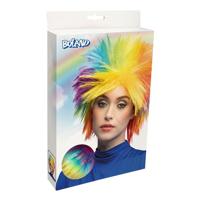Pruik Punky rainbow van Boland koop je bij Partywinkel