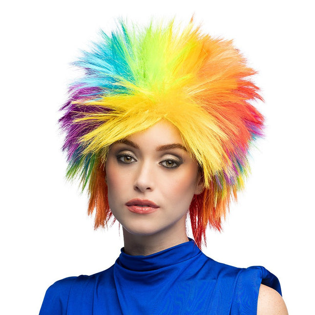 Pruik Punky rainbow van Boland koop je bij Partywinkel