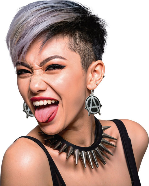 Punk Oorbellen Zwart Zilver van Fiestas Guirca koop je bij Partywinkel