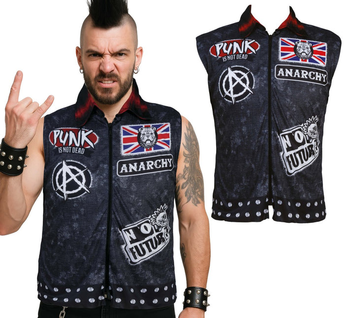 Punk Vest Zwart van Fiestas Guirca koop je bij Partywinkel