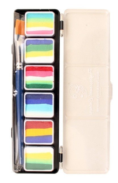 PXP 6 X 6gr Splitcake Palet With Brush Size 6 - B van PXP Professional Colours koop je bij Partywinkel