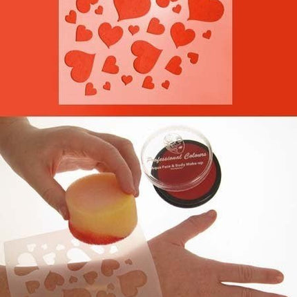 PXP Schmink Sjabloon Hartjes 12x13cm van PXP Professional Colours koop je bij Partywinkel