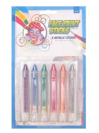 PXP Schminkstiften 6 X 4.5 Gram 6 Metallic Colours 4,5gr 6st van PXP Professional Colours koop je bij Partywinkel
