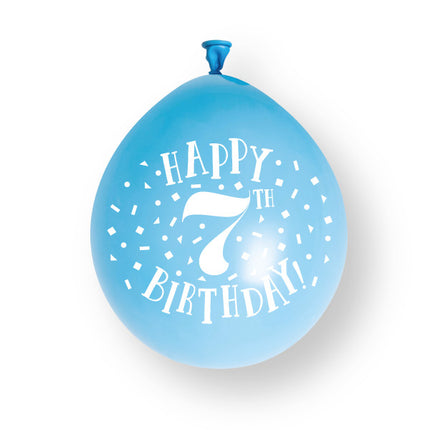 10 stuks Happy 7th Birthday 23cm latex ballonnen