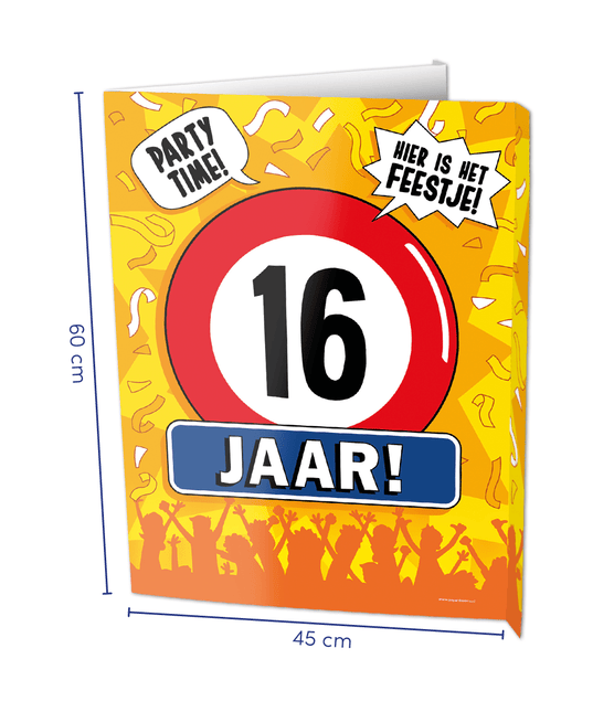 Raambord 16 jaar 60cm van Paper Dreams koop je bij Partywinkel