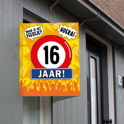 Raambord 16 jaar 60cm van Paper Dreams koop je bij Partywinkel