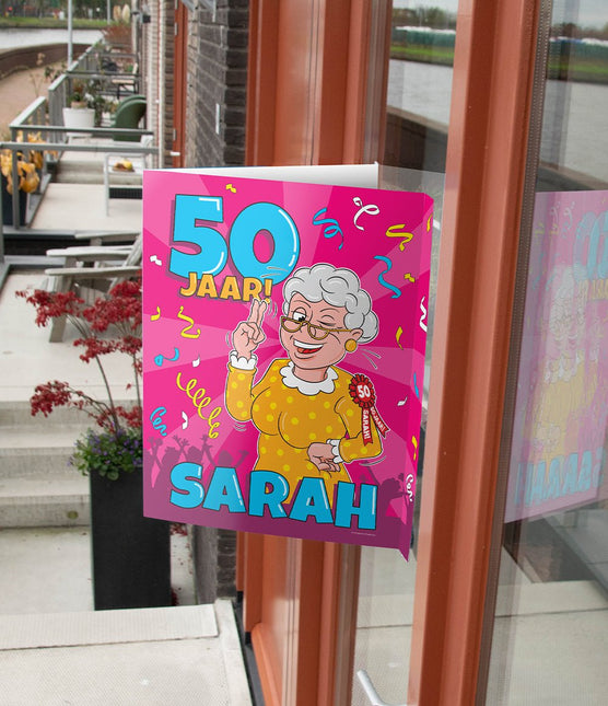 Raambord Sarah 50 jaar 60cm van Paper Dreams koop je bij Partywinkel