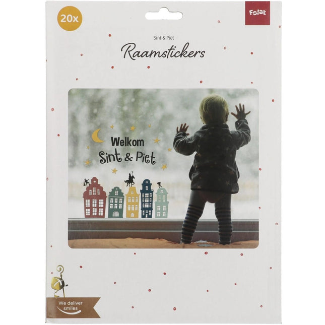 Raamstickers Welkom Sint En Piet 5st van Folat koop je bij Partywinkel