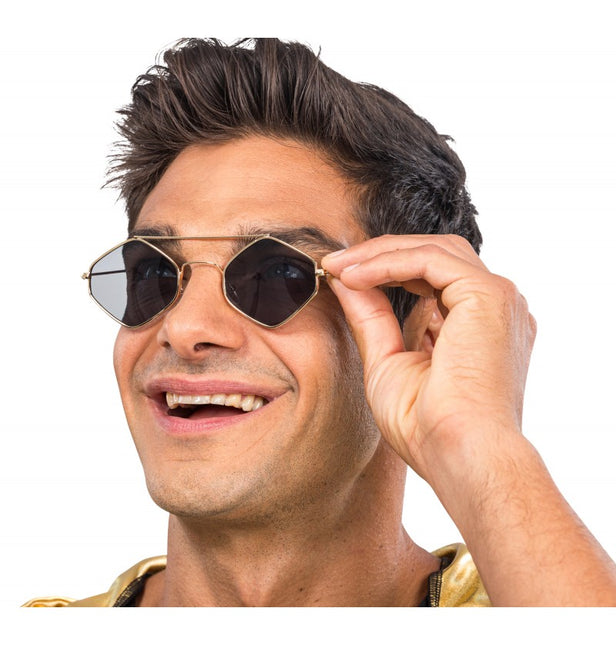 Rapper Bril – Met Metalen Ruitvormig Frame – 14 cm x 13,5 cm x 4,6 cm