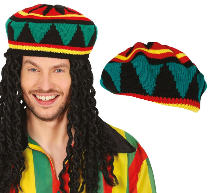 Rasta Muts Rood Groen van Fiestas Guirca koop je bij Partywinkel
