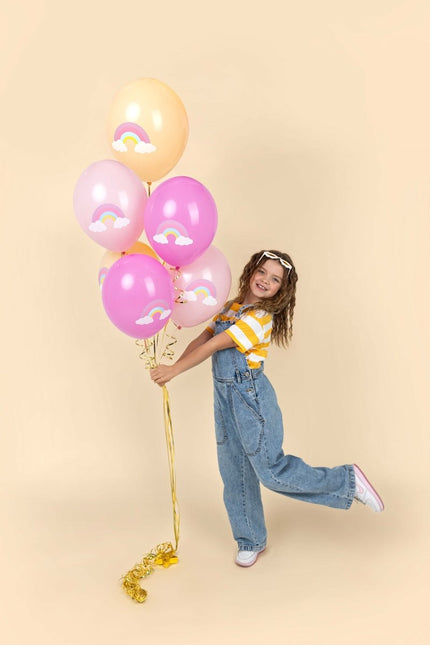Regenboog Ballonnen 30cm 6st van Partydeco koop je bij Partywinkel