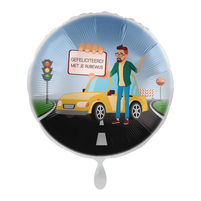 Rijbewijs Helium Ballon Heren Rond Leeg 43cm van Premioloon koop je bij Partywinkel