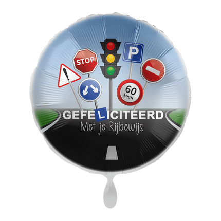 Rijbewijs Helium Ballon Rond Leeg 43cm van Premioloon koop je bij Partywinkel