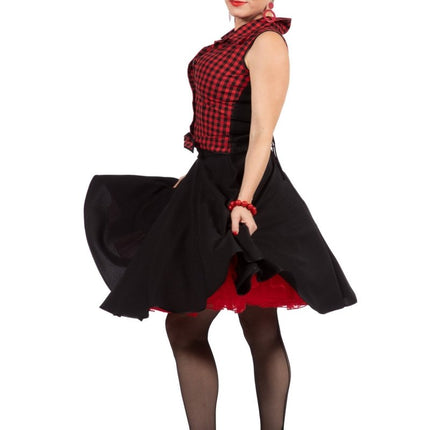 Rock N Roll 50S Jurk Zwart Rood Dames van Wilbers & Wilbers koop je bij Partywinkel
