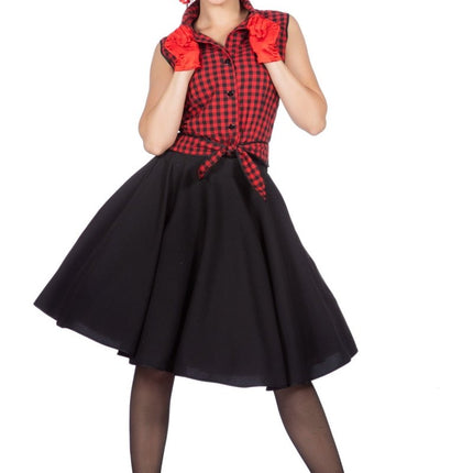 Rock N Roll 50S Jurk Zwart Rood Dames van Wilbers & Wilbers koop je bij Partywinkel