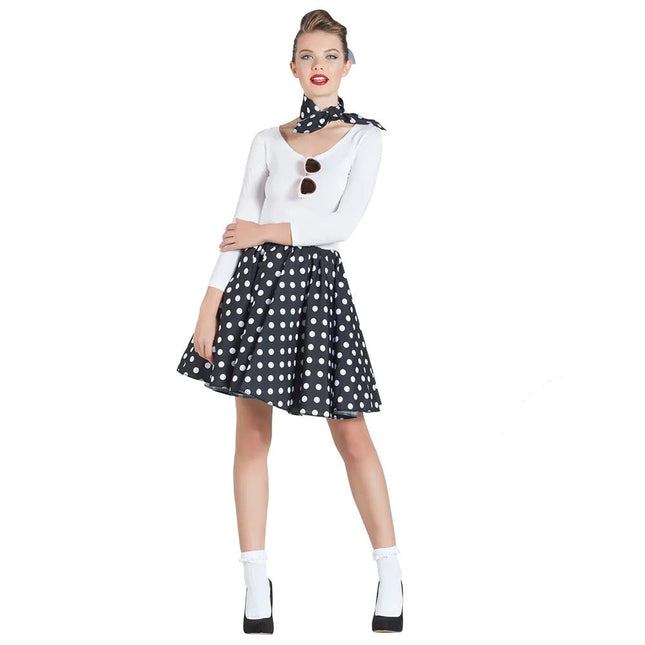 Rock N Roll 50S Jurk Zwart Wit Dames van Boland koop je bij Partywinkel
