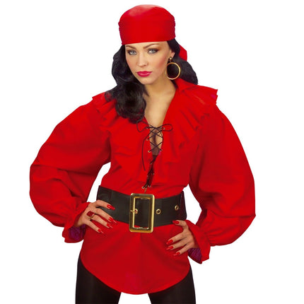 Rode Blouse Dames Piraten/Renaissance van Widmann koop je bij Partywinkel