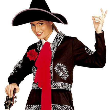 Rode Broche Roos 10cm van Widmann koop je bij Partywinkel