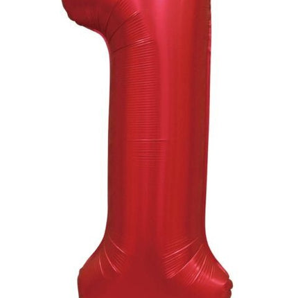 Rode Cijfer Ballon 1 Jaar Glans 86cm van WeFiesta koop je bij Partywinkel