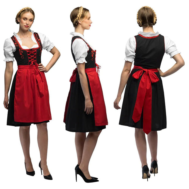 Rode Dirndl Jurk Oktoberfest Frau Fischer van Boland koop je bij Partywinkel