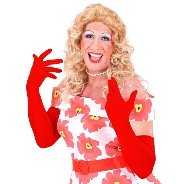 Rode Handschoenen Lycra van Widmann koop je bij Partywinkel