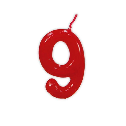 Rode Kaars 9 Jaar 5,5cm van Fiestas Guirca koop je bij Partywinkel