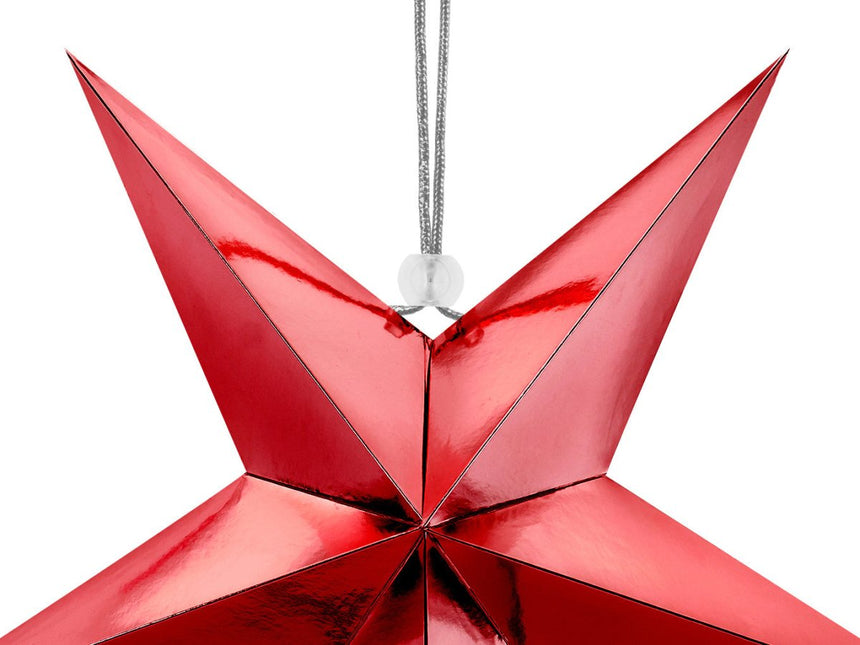 Rode Lampion Ster 30cm van Partydeco koop je bij Partywinkel