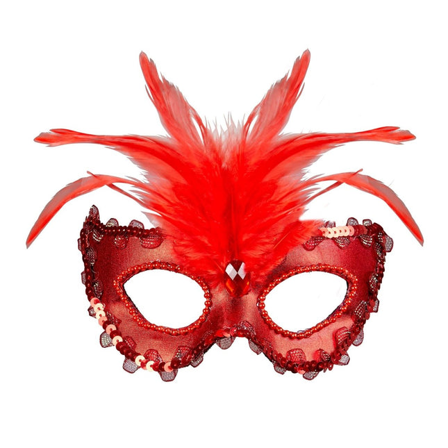 Rode Oogmasker Pailletten van Widmann koop je bij Partywinkel