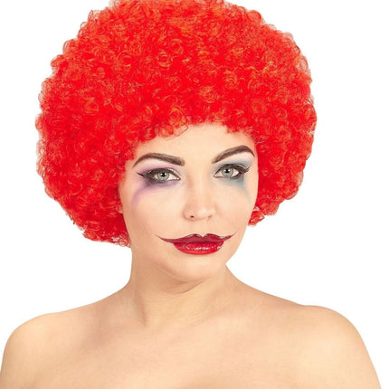 Rode Pruik Clown Krullen van Widmann koop je bij Partywinkel