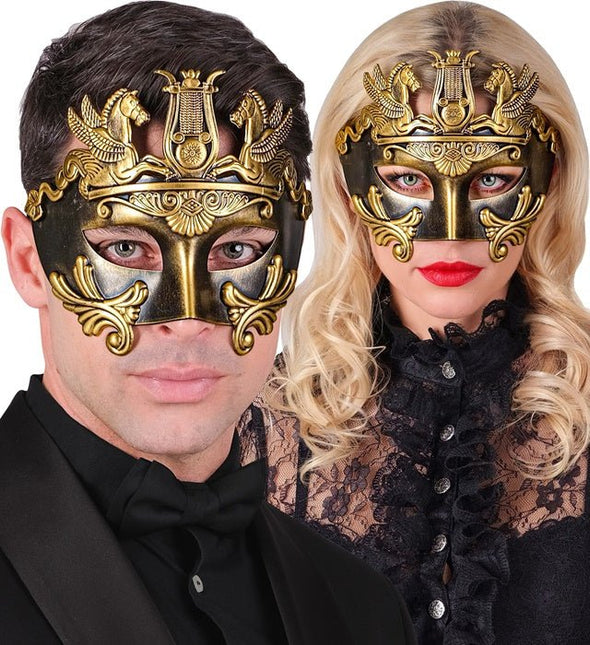 Romein Oogmasker Goud Zwart van Widmann koop je bij Partywinkel