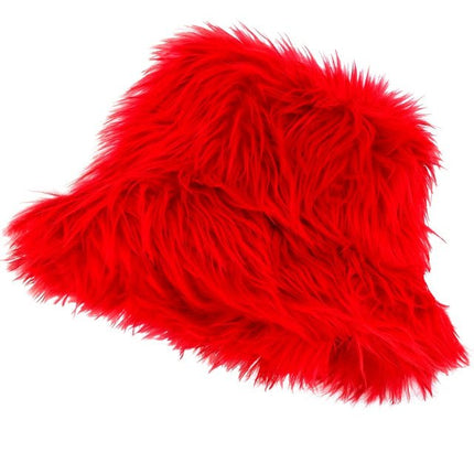 Rood Bucket Hat Pluche van Widmann koop je bij Partywinkel