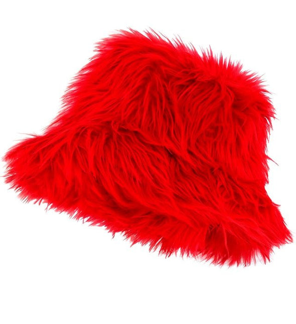 Rood Bucket Hat Pluche van Widmann koop je bij Partywinkel