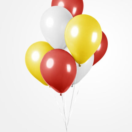 Rood Geel Witte Ballonnen 30cm 100st van WeFiesta koop je bij Partywinkel