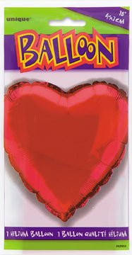 Rood Helium Ballon Hartje Leeg 45cm van Unique koop je bij Partywinkel