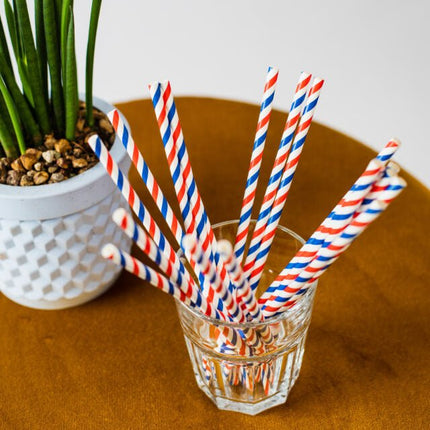 Rood Wit Blauwe Rietjes Karton 20st van WeFiesta koop je bij Partywinkel