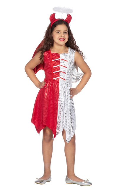 Rood Witte Jurk Meisje Duivel En Engel van Wilbers & Wilbers koop je bij Partywinkel