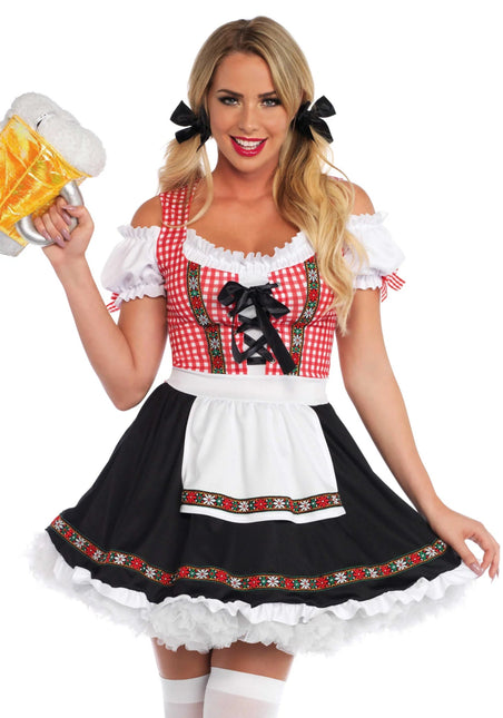 Rood Zwarte Dirndl Jurk Oktoberfest Dames Leg Avenue van Leg Avenue koop je bij Partywinkel