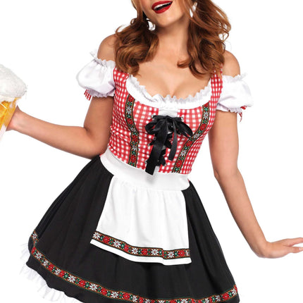 Rood Zwarte Dirndl Jurk Oktoberfest Dames Leg Avenue van Leg Avenue koop je bij Partywinkel