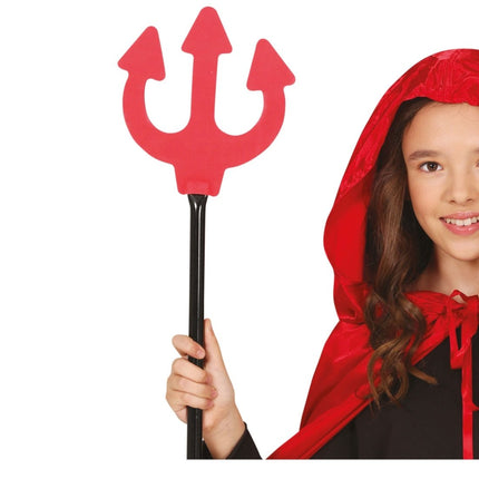 Rood Zwarte Drietand 80cm van Fiestas Guirca koop je bij Partywinkel