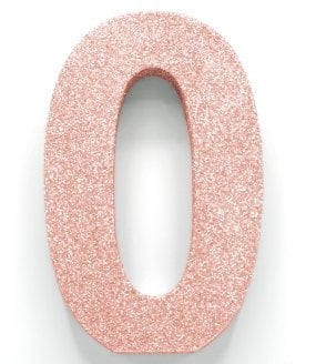 Rose Goud Tafeldecoratie Cijfer 0 Glitter 20,5cm van WeFiesta koop je bij Partywinkel
