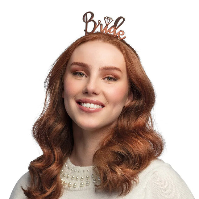 Rose Gouden Haarband Bride van Boland koop je bij Partywinkel