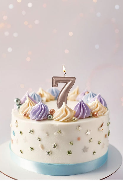 Rose Gouden Kaars 7 Jaar 8cm van Fiestas Guirca koop je bij Partywinkel