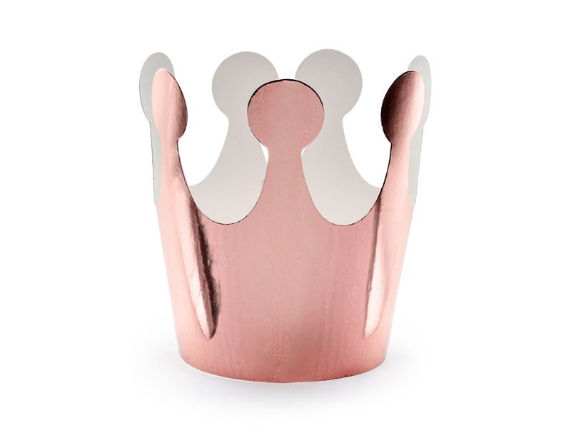 Rose Gouden Kroon 6cm 6st van Partydeco koop je bij Partywinkel