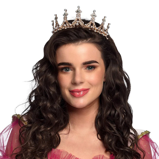 Rose Gouden Tiara Metaal van Boland koop je bij Partywinkel