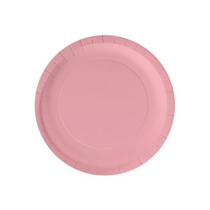 Roze Borden Pastel 23cm 8st van Paper Dreams koop je bij Partywinkel
