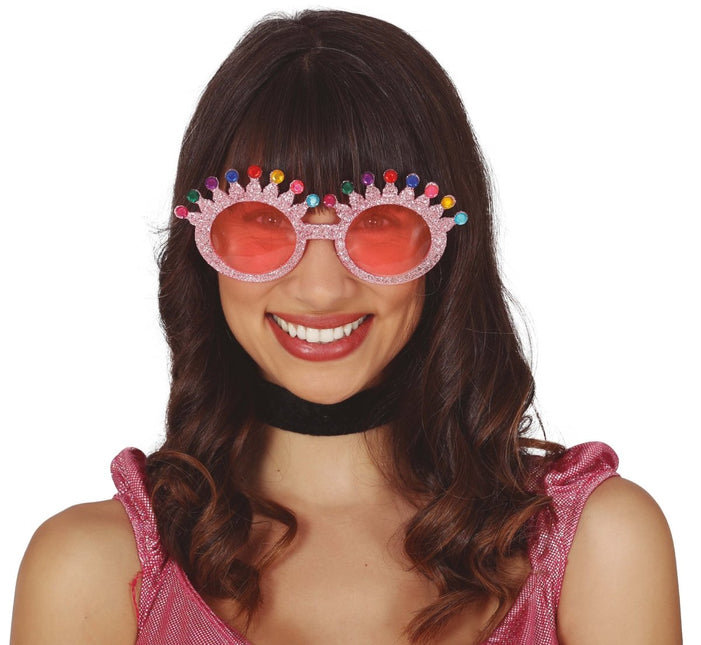 Roze Bril Glitters van Fiestas Guirca koop je bij Partywinkel