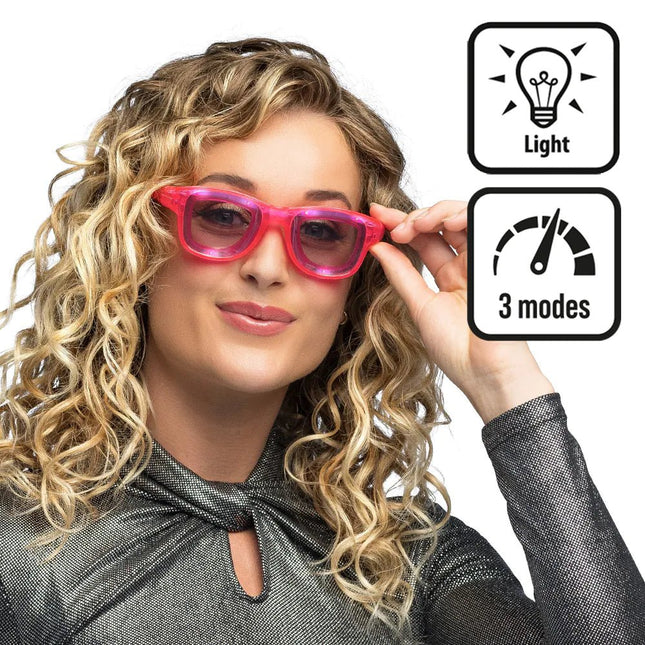Roze Bril Met Led van Boland koop je bij Partywinkel
