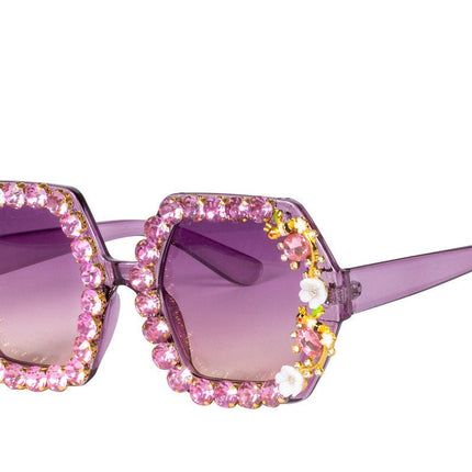 Roze Bril Strass Bloemetjes van Wilbers & Wilbers koop je bij Partywinkel